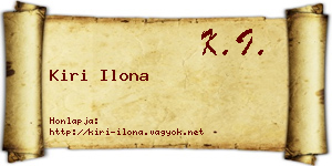 Kiri Ilona névjegykártya